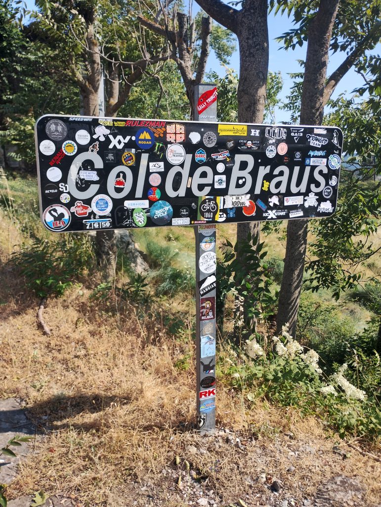 Col de Braus summit sign